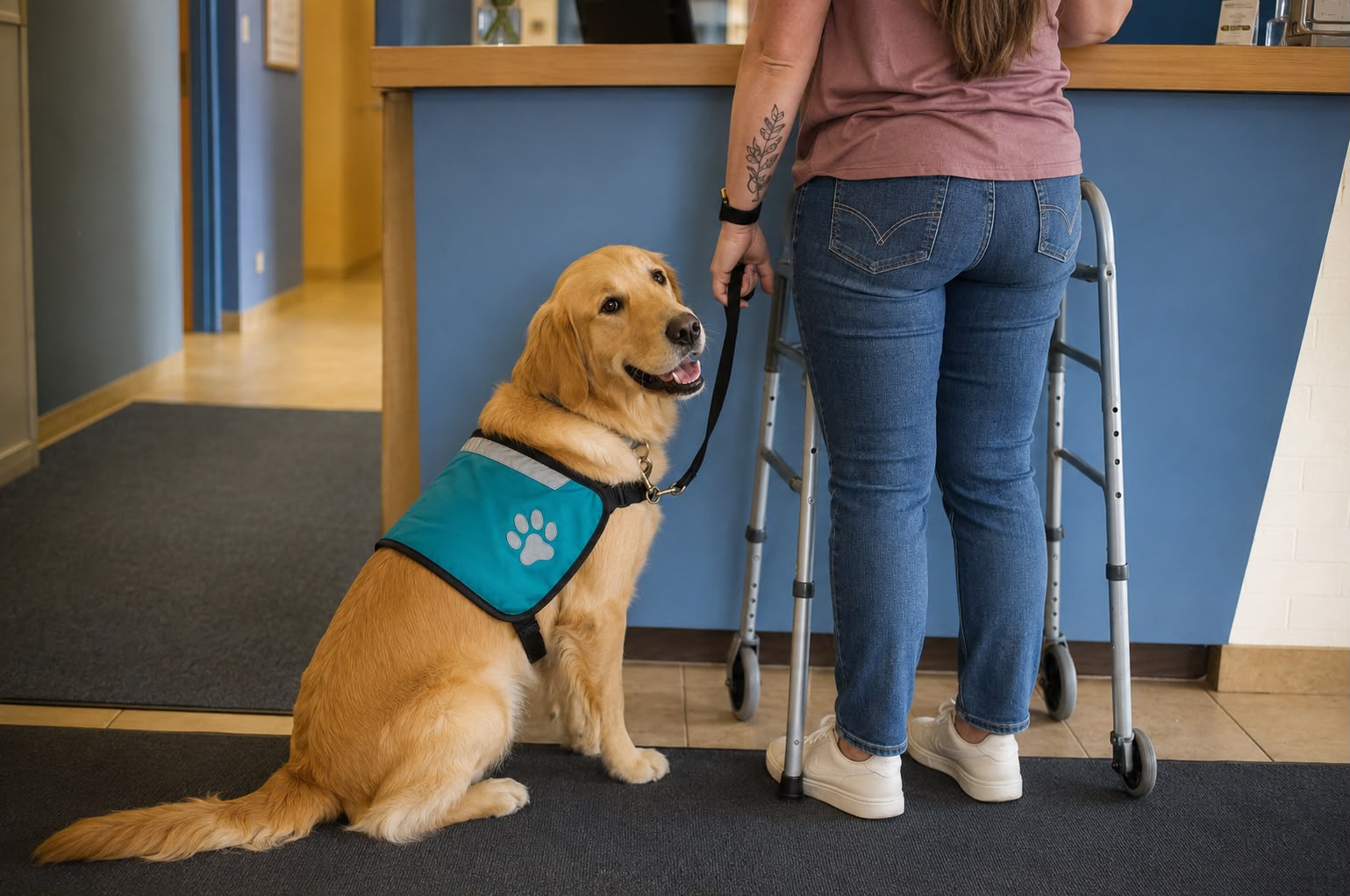 Multipurpose assistance dog at work